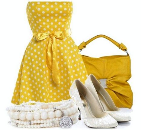 Аксесуари до жовтого сукні