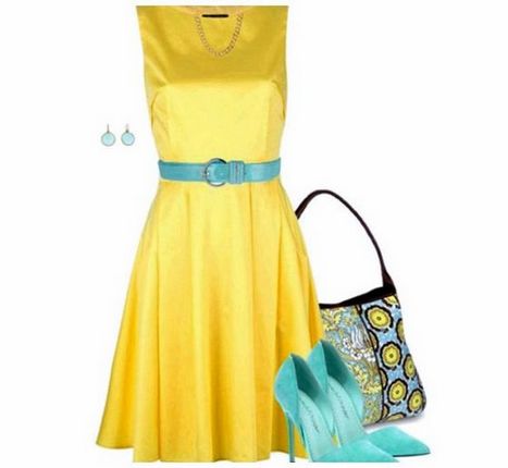Аксесуари до жовтого сукні