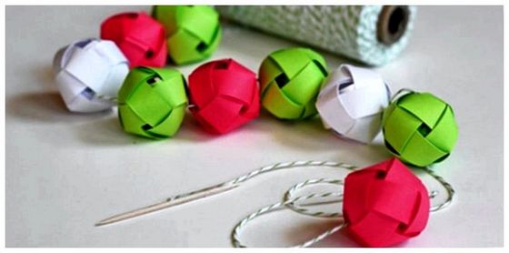 Ялинкові іграшки своїми руками: новорічні кулі з паперу та ниток